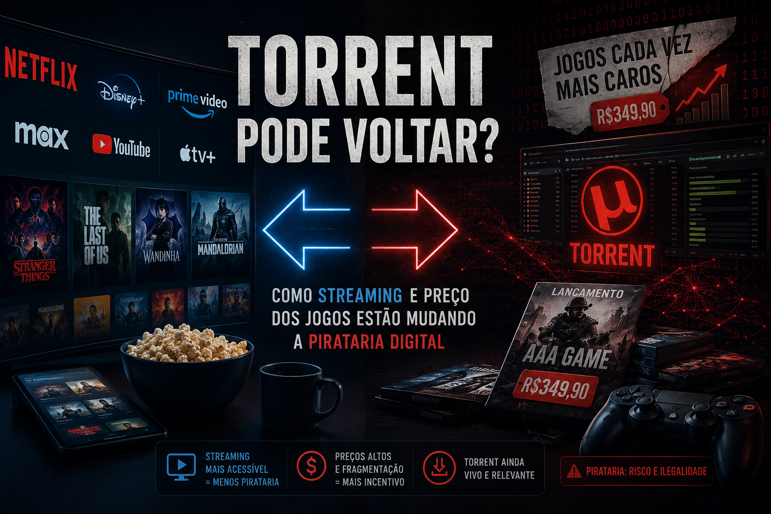 Torrent pode voltar? Como streaming e preço dos jogos estão mudando a pirataria digital