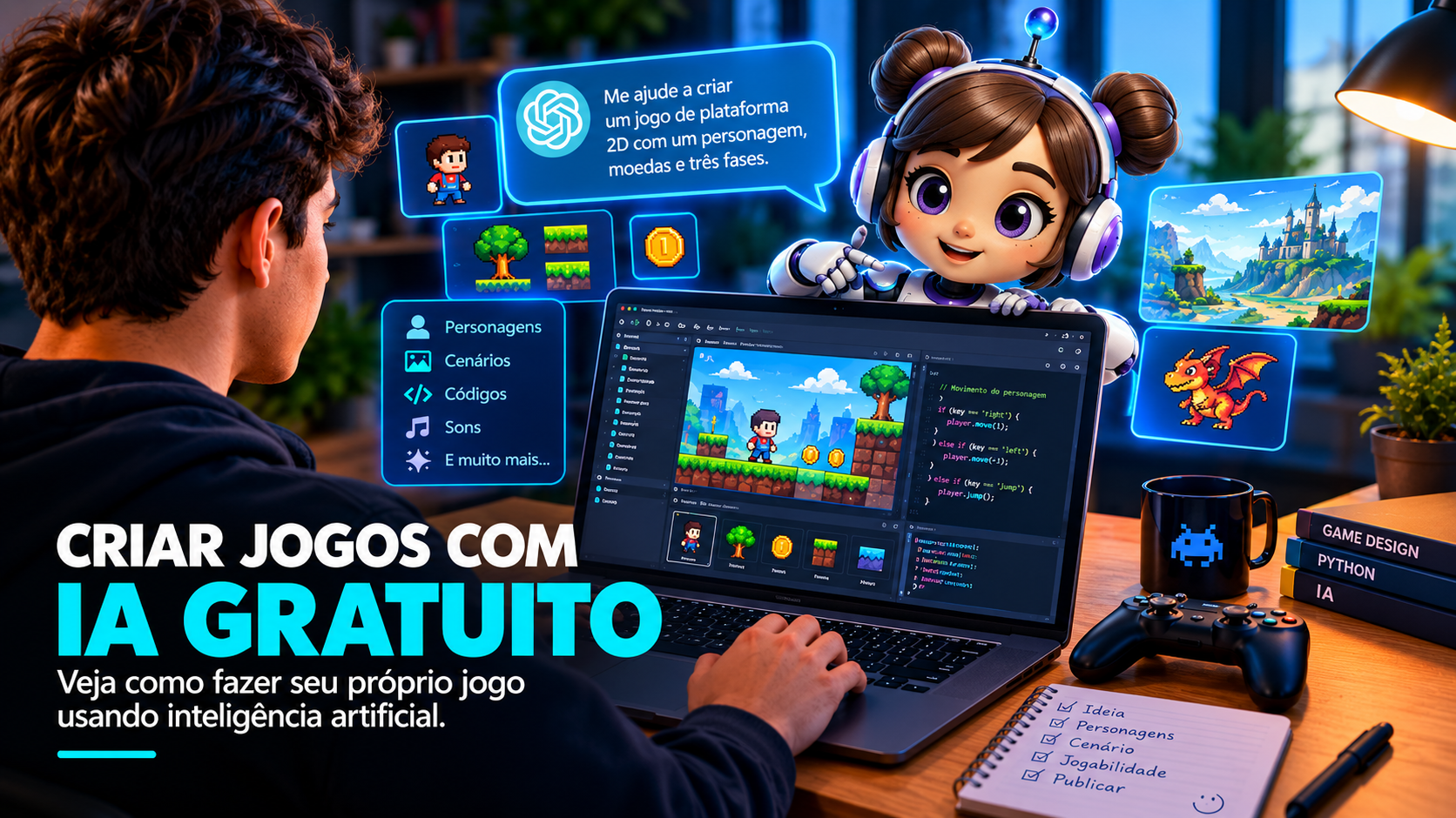 Criar jogos com IA gratuito: veja como fazer seu próprio jogo usando inteligência artificial